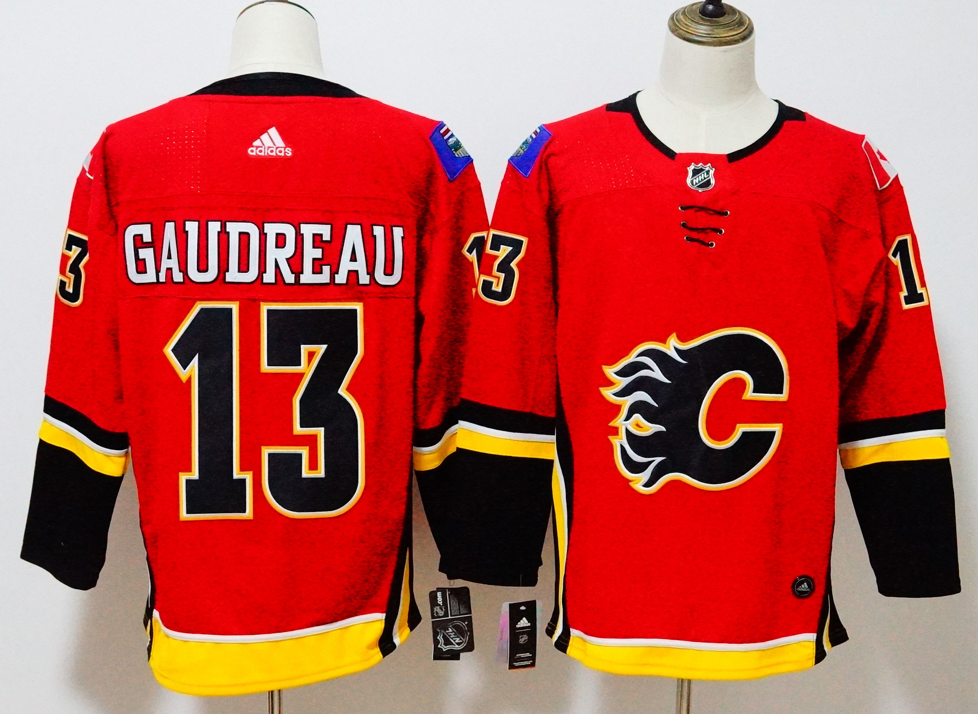 Men Calgary Flames #13 Gaudreau Red Hockey Stitched Adidas NHL Jerseys